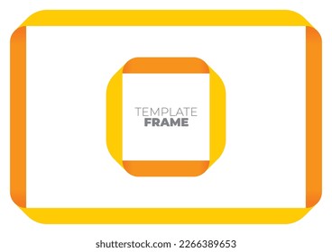 Vector template colored ribbon frame A4 and square. Isolated on white background.