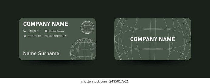 Vector template of a colorful, beautiful business card