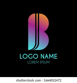 Vector template colorful logo letter B.