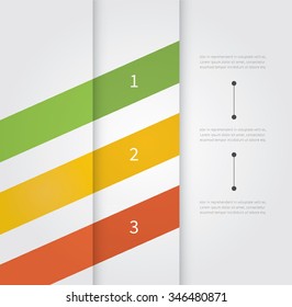 vector template concept for visual information in 3 colors / infographic background with numbers