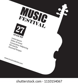Vector template for a concert poster or a flyer. Music festival brochure, ticket, program event and VIP.