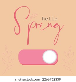 
Vector template of concise modern postcard for spring season