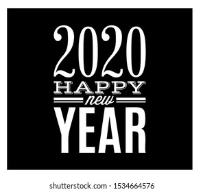 Vector template with congratulation for the new 2020 year.