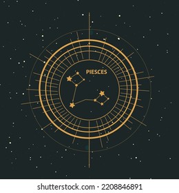 Vector template of constellations of zodiac signs for astrological, esoteric, magical sessions, magical personality research cards. Mystical tarot cards. A set of zodiac signs Aries, Taurus, Leo, Gemi