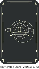 Vector template of constellations of zodiac signs for astrological, esoteric, magical sessions, magical personality research cards. Mystical tarot cards. A set of zodiac signs Aries, Taurus, Leo, Gemi