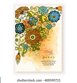 Identidad corporativa de la Plantilla de Vector. Obras de arte de negocios con salpicaduras de acuarela. Fondo para el Web, diseño de medios impresos. 