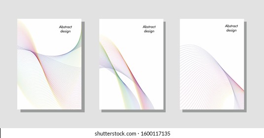 Vector template. Covers with abstract geometric shapes of lines. Applicable to flyers, business cards, banners, posters, posters, flyers and banner designs.