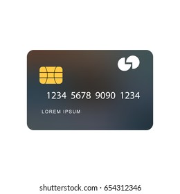 Vector template credit card on white background