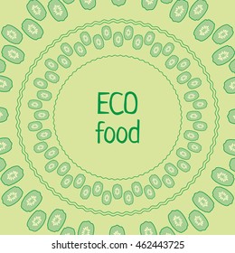 Vector template cucumber green circle eco food