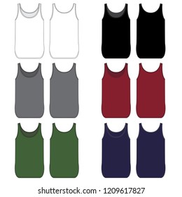 Vector template for Curved Hem Tank Tops