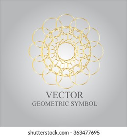 Vector template of a decorative emblem. Geometrical symbol