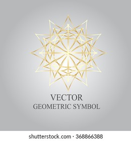 Vector template of a decorative emblem. Geometrical symbol