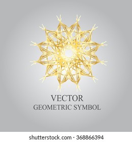 Vector template of a decorative emblem. Geometrical symbol