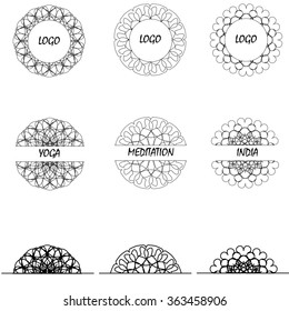 Vector template of a decorative emblem for a Spa center, studios of yoga and traditional medicine