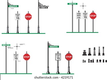 vector template for decorative street signs