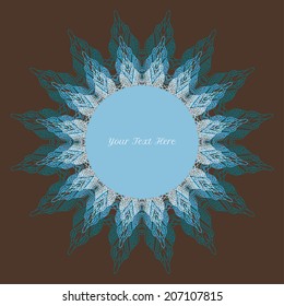 vector template with delicate vintage round pattern for card, invitation