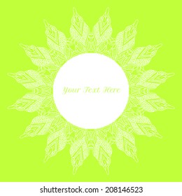 vector template with delicate vintage round pattern for card, invitation