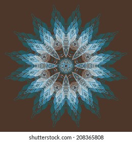 vector template with delicate vintage round pattern for card, invitation