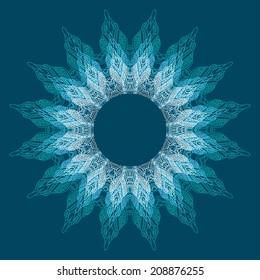 vector template with delicate vintage round pattern for card, invitation