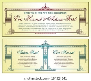 Vector template for the design of advertisements, envelope, wedding  and other invitations or greeting cards  
