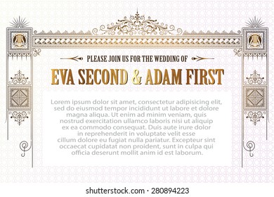 Vector template for the design of advertisements, flayer, web, envelope, wedding  and other invitations or greeting cards  
