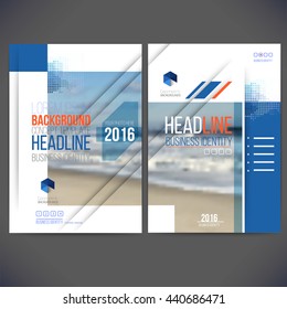 Vector template design annual report 2016, layout with colorful ocean picture, space for logo and text. Isolate on white. Design for Brochure, web sites, page, leaflet cover and presentation.