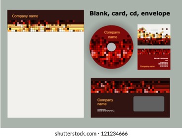 Vector template for for design blank, business card, cd and envelope. Universal Business Style.