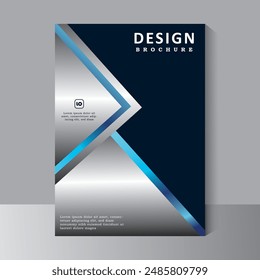 Vector template design for Brochure, Annual Report, Magazine, Poster, Corporate Presentation, Portfolio, Flyer, infographic, layout modern with blue color size A4,