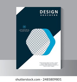 Vector template design for Brochure, Annual Report, Magazine, Poster, Corporate Presentation, Portfolio, Flyer, infographic, layout modern with blue color size A4,