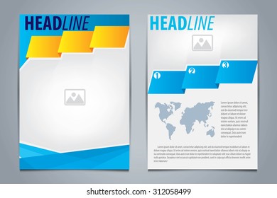 Vector of template design for brochure,flyer,booklet cover,report,A4 vertical Size,Abstract triangle