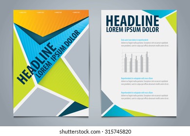Vector of template design for brochure,flyer,booklet cover,report,A4 vertical Size,Abstract triangle