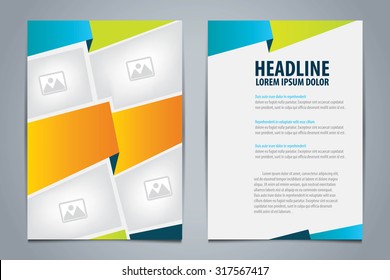 Vector of template design for brochure,flyer,booklet cover,report,A4 vertical Size,Abstract triangle