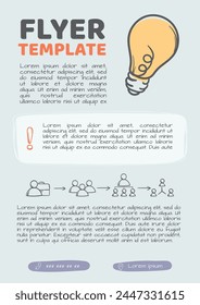 Vector template design for a business-related flyer. Editable color layout for advertising, post, brochure, booklet