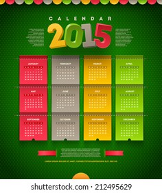 Vector template design - calendar of 2015