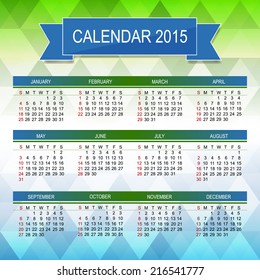 Vector template design, calendar 2015