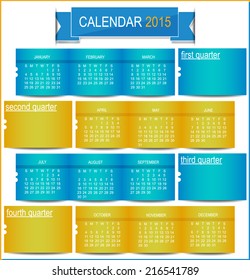 Vector template design, calendar 2015