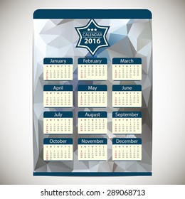 Vector template design - Calendar 2016 
