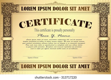 Vector template for the design of certificate, advertisements, envelope, invitations or greeting cards 
