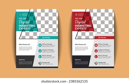 Diseño de plantillas de vectores para folletos corporativos, Informe anual, revista, póster, presentación corporativa, portafolio, volante corporativo, infografía, plantilla vectorial en tamaño A4 - Vector