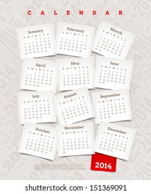 Vektordesign - Dekorativer Kalender 2014