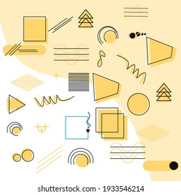 vector template design doodle frame geometric shape background,book cover,banner etc.