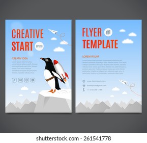 Vector template design, flyer, brochure, cover, page. Creative start and Creative idea
