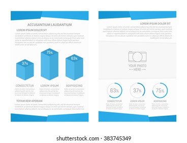 Vector  template design with front   and back page. Business brochure or cover