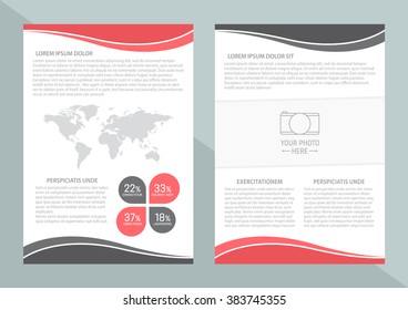 Vector  template design with front  and back page. Business brochure or cover