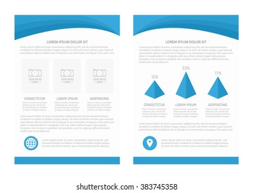 Vector  template design with front  and back page. Business brochure or cover