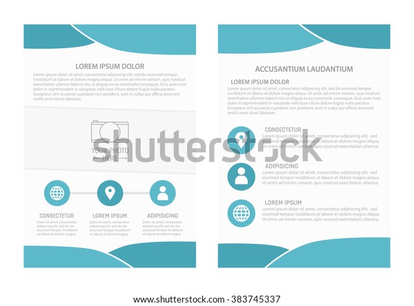 Vector Template Design Front Back Page Stock Vector (Royalty Free ...