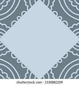 Vector template design greeting cards, poster, invitation, geometric pattern , ornament. Space for text. Blue pastel colors