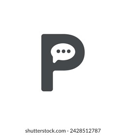 vector template design initial letter P chat bubble design.