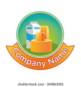 Vector template for design label dairy products dairy industry