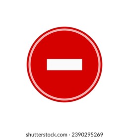 Vector Template Design of Single Stop Sign with Circle Shapes Isolated on White Background